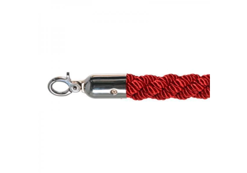  HorecaTraders Corde de barrière | Chrome/Rouge | 157 cm 