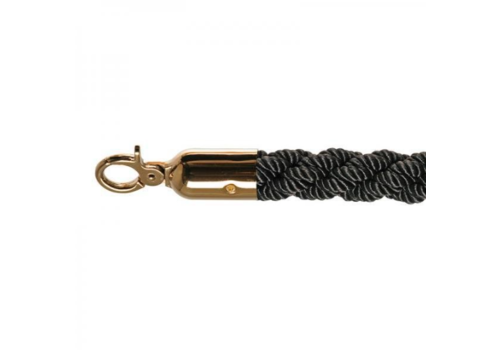  HorecaTraders Corde de barrière | Laiton/Noir | 157 cm 