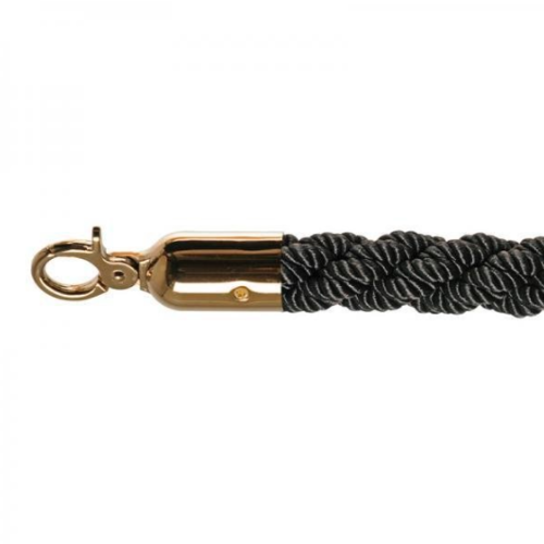  HorecaTraders Corde de barrière | Laiton/Noir | 157 cm 