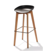 HorecaTraders Keeve Bar Stool Low | 47x53x(h)90cm | Black-Brown