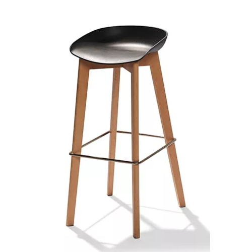  HorecaTraders Keeve Barhocker niedrig | 47x53x(h)90cm | Schwarz-Braun 
