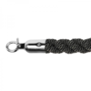 HorecaTraders Barrier cord |Stainless steel/ Black | 157 cm