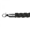 HorecaTraders Corde de barrière | Acier inoxydable/Noir | 157 cm