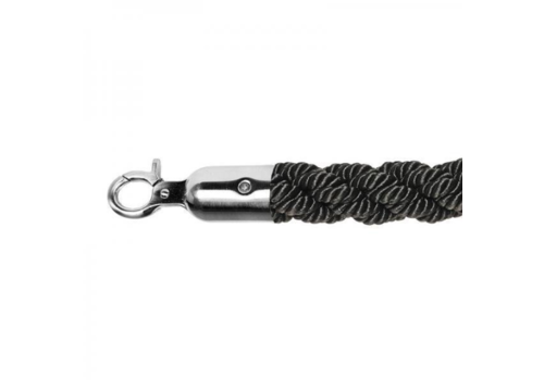  HorecaTraders Barrier cord |Stainless steel/ Black | 157 cm 