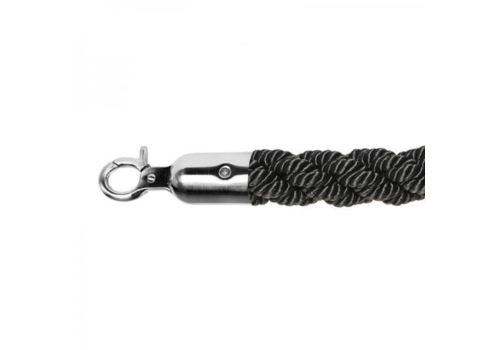  HorecaTraders Corde de barrière | Acier inoxydable/Noir | 157 cm 