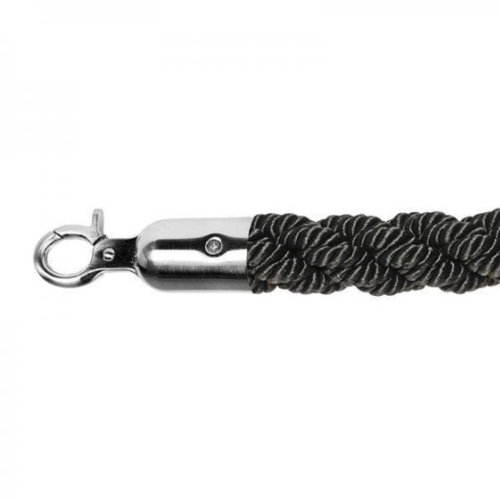  HorecaTraders Barrier cord |Stainless steel/ Black | 157 cm 