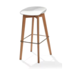 HorecaTraders Keeve Bar Stool Low | 47x53x(h)90cm | White-Brown