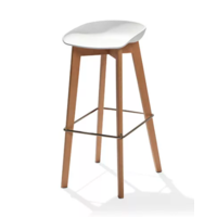 Keeve Bar Stool Low | 47x53x(h)90cm | White-Brown