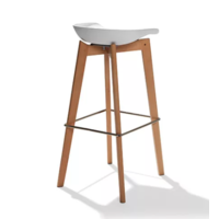 Keeve Bar Stool Low | 47x53x(h)90cm | White-Brown