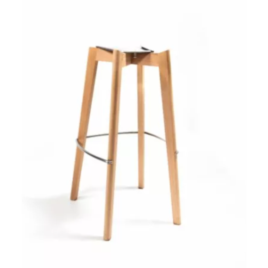 Tabouret de bar bas Keeve | 47x53x(h)90cm | Blanc-Brun