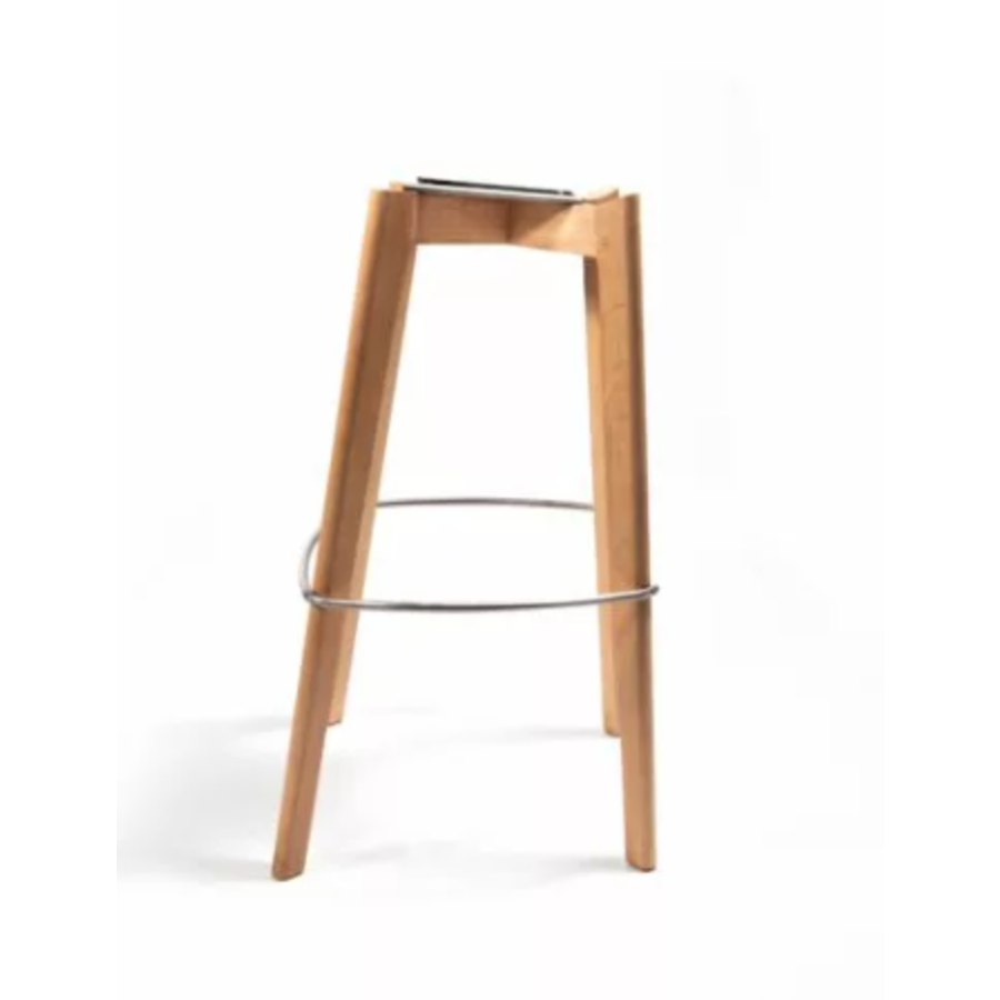 Tabouret de bar bas Keeve | 47x53x(h)90cm | Blanc-Brun