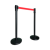 HorecaTraders Poller | Mattschwarz | Rot | 32x32x95 cm