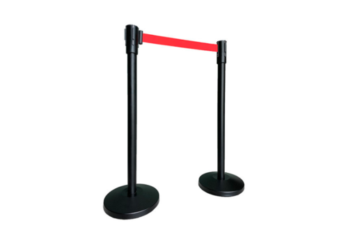  HorecaTraders Borne | Noir mat | Rouge | 32x32x95 cm 