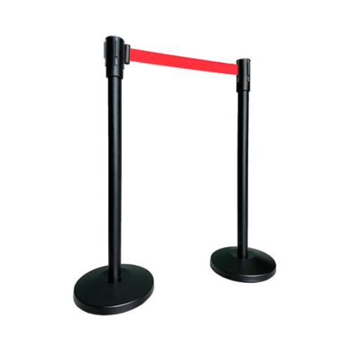  HorecaTraders Barrier post | Matte Black | Red | 32x32x95cm 