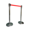 HorecaTraders Barrier post | stainless steel | Red | 32x32x95 cm