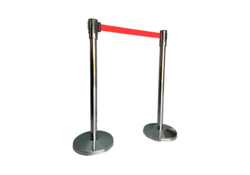  HorecaTraders Barrier post | stainless steel | Red | 32x32x95 cm 