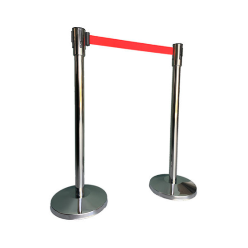 HorecaTraders Barrier post | stainless steel | Red | 32x32x95 cm 