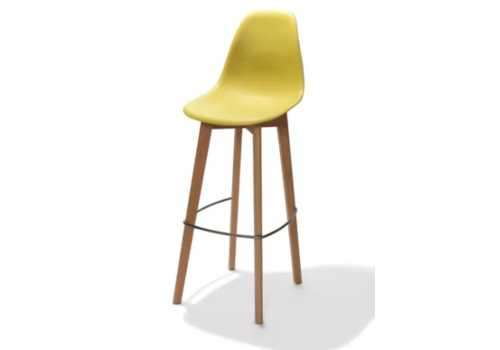  HorecaTraders Tabouret de bar | Sans accoudoir | 47x53x119cm | Jaune 