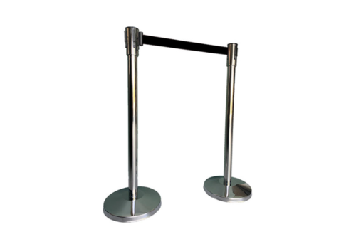  HorecaTraders Barrier post | stainless steel | Black | 32x32x95 cm 