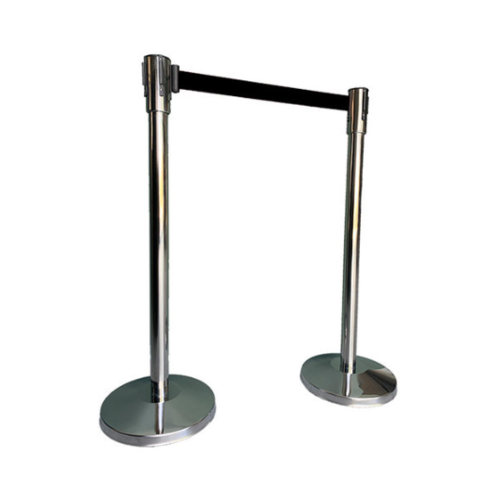  HorecaTraders Barrier post | stainless steel | Black | 32x32x95 cm 