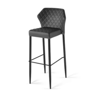 Bar stool Louis | Leatherette | 50x47x105 cm | Black