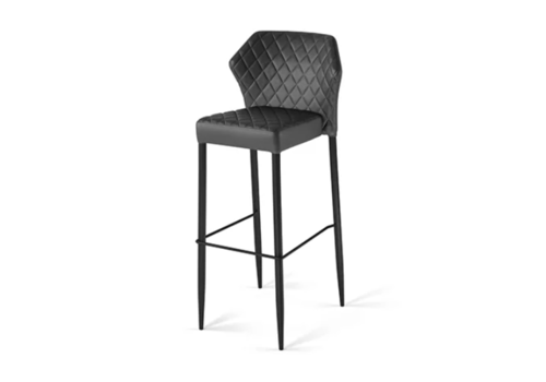  HorecaTraders Tabouret de bar Louis | Simili cuir | 50x47x105 cm | Noir 