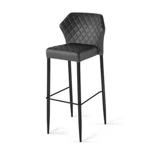  HorecaTraders Tabouret de bar Louis | Simili cuir | 50x47x105 cm | Noir 