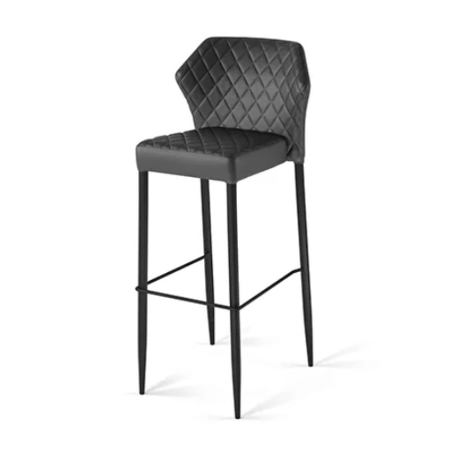 Bar stool Louis | Leatherette | 50x47x105 cm | Black