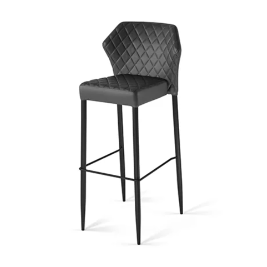 Tabouret de bar Louis | Simili cuir | 50x47x105 cm | Noir