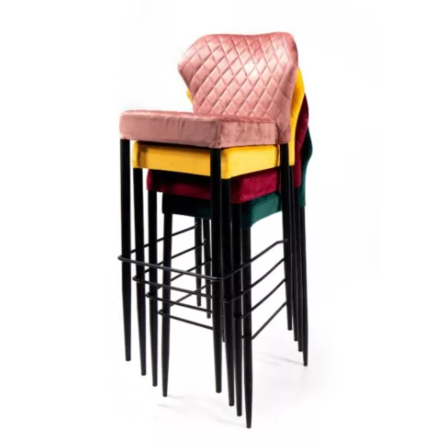 Bar stool Louis | Leatherette | 50x47x105 cm | Black