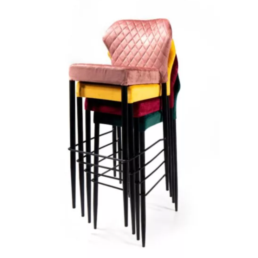 Tabouret de bar Louis | Simili cuir | 50x47x105 cm | Noir