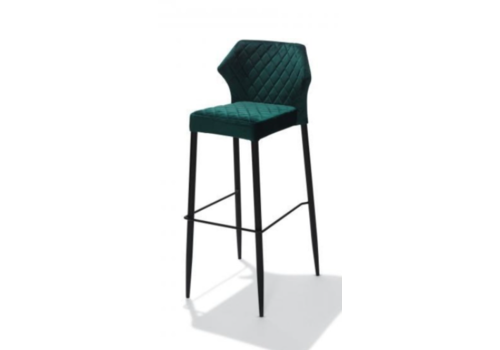  HorecaTraders Bar stool Louis | Leatherette | 50x47x105cm | Green | Fire resistant 