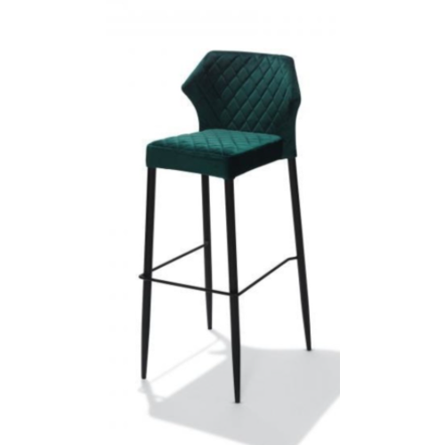  HorecaTraders Bar stool Louis | Leatherette | 50x47x105cm | Green | Fire resistant 