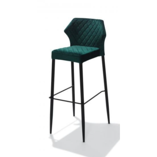  HorecaTraders Barkruk Louis | Kunstleer |  50x47x105cm | Groen | Brandwerend 