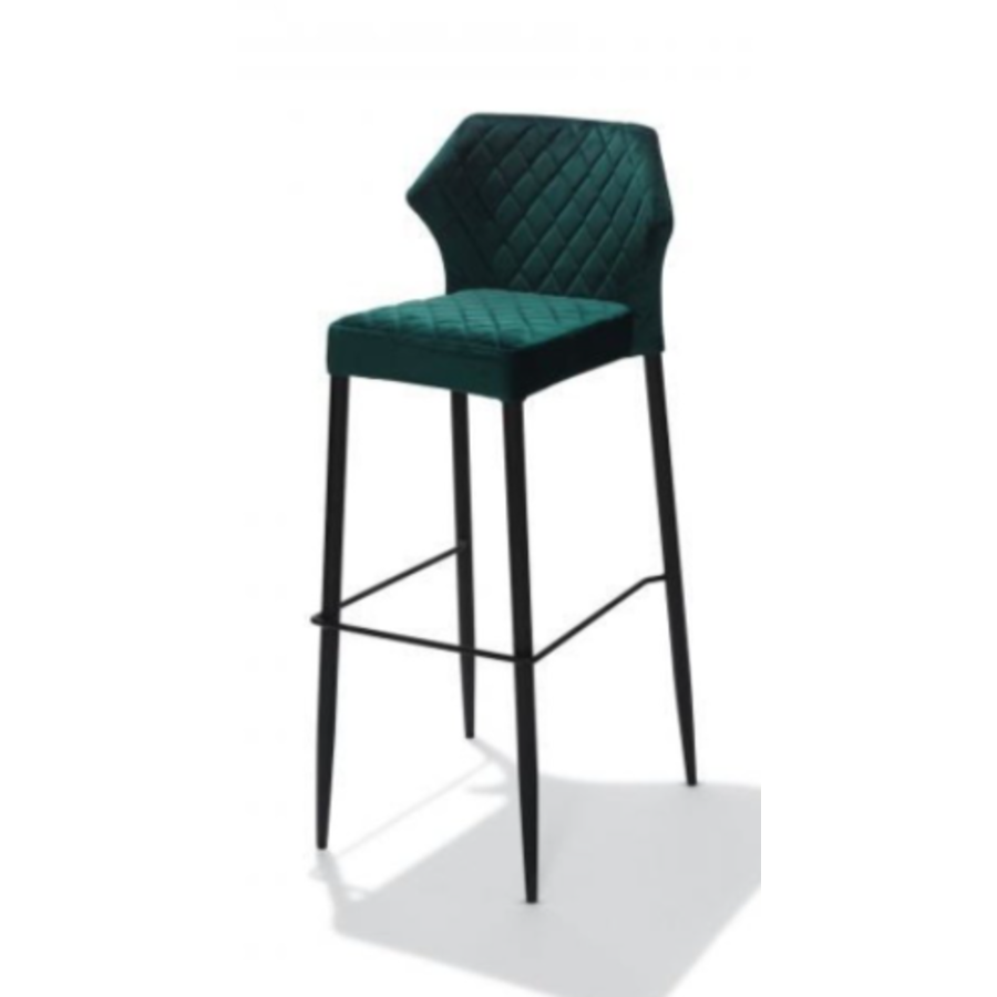 Tabouret de bar Louis | Simili cuir | 50x47x105cm | Vert | Résistant au feu