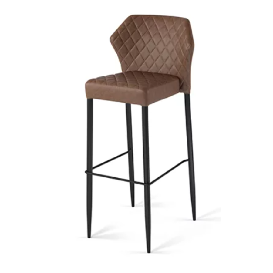 Tabouret de bar Louis | Simili cuir | 50x47x105cm | Résistant au feu