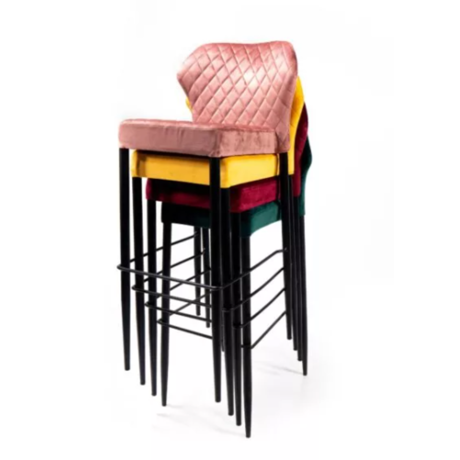 Tabouret de bar Louis | Simili cuir | 50x47x105cm | Résistant au feu