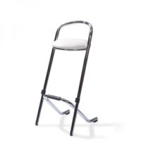 Bar stool | Stackable | Chrome/White | 46x46x98 cm