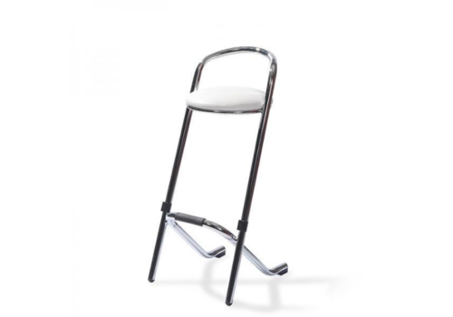  HorecaTraders Tabouret de bar | Empilable | Chrome/Blanc | 46x46x98 cm 