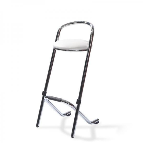 HorecaTraders Bar stool | Stackable | Chrome/White | 46x46x98cm 