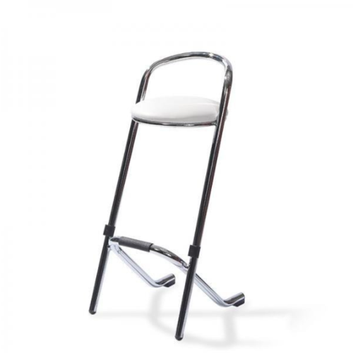  HorecaTraders Bar stool | Stackable | Chrome/White | 46x46x98 cm 
