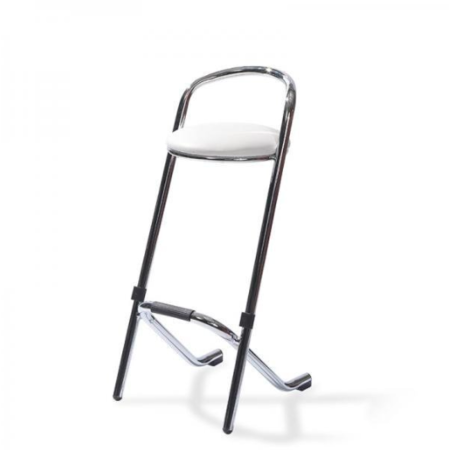 Tabouret de bar | Empilable | Chrome/Blanc | 46x46x98 cm