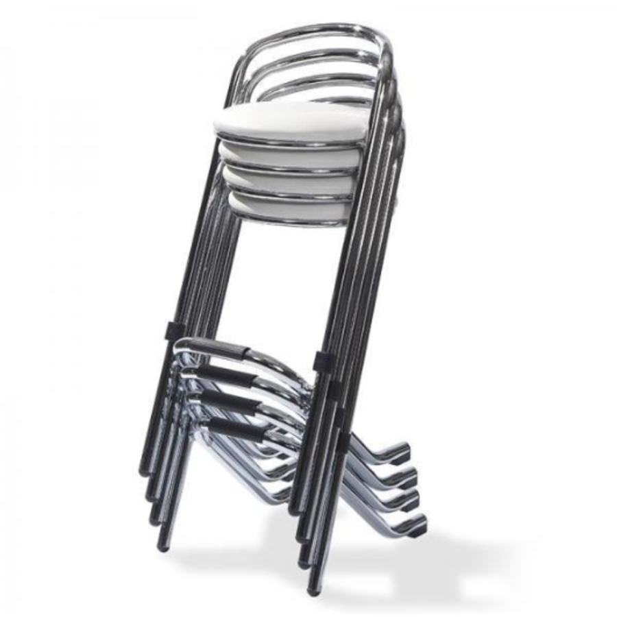 Tabouret de bar empilable | Noir chromé | 46x46x98 cm