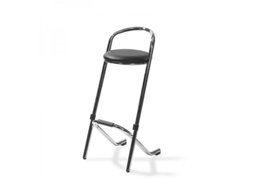  HorecaTraders Bar stool stackable | Chrome black | 46x46x98 cm 