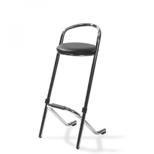  HorecaTraders Bar stool stackable | Chrome black | 46x46x98 cm 