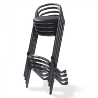 Stackable bar stool | Black | 46x46x98 cm