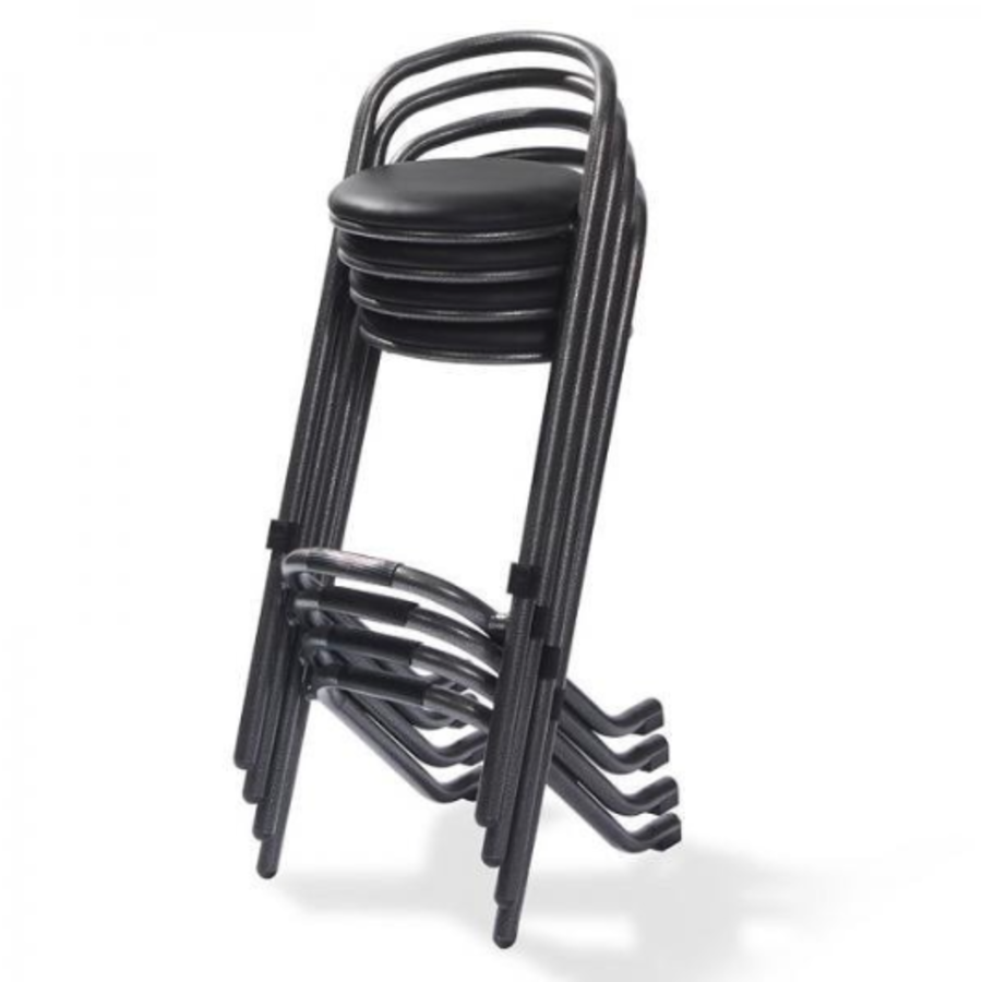 Tabouret de bar empilable | Noir | 46x46x98 cm