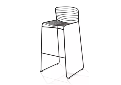  HorecaTraders Tabouret de bar en fil d'acier | 49x55x102cm | Noir 