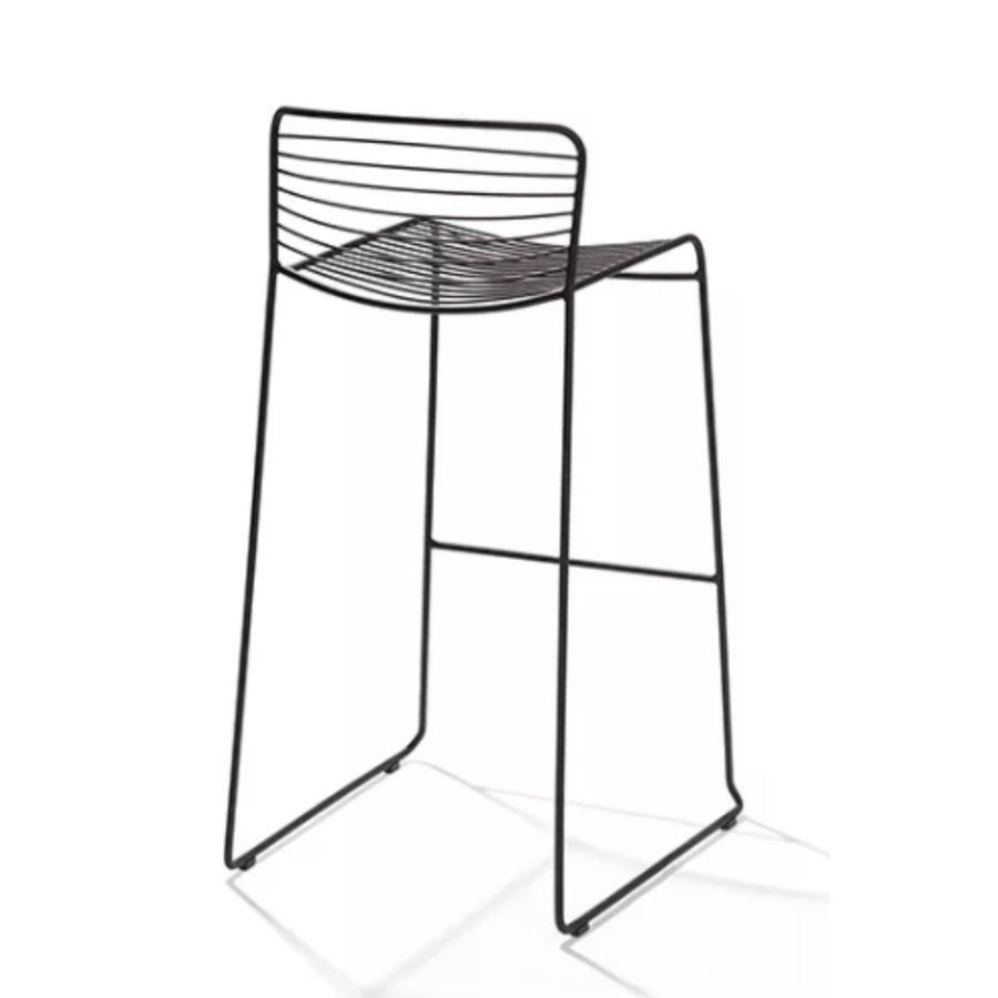 Tabouret de bar en fil d'acier | 49x55x102cm | Noir