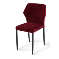 Chaise Louis | Simili cuir | 49x57,5x81,5cm | Bordeaux